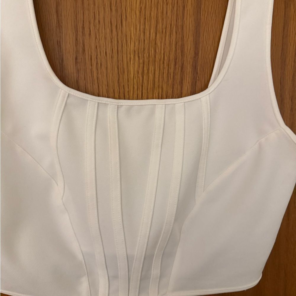 Chic Cream Women's Crop Top - Picture 2 of 4